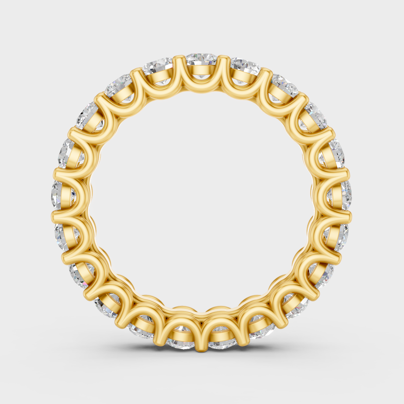 Yellow Gold Diamond Eternity Ring For Anniversary Gift