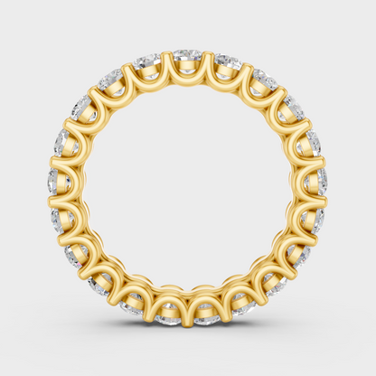 Yellow Gold Diamond Eternity Ring For Anniversary Gift