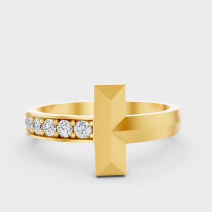 Certified 0.21 Carat Round-Cut Lab-Grown Diamond Men’s Ring In 18K Yellow Gold
