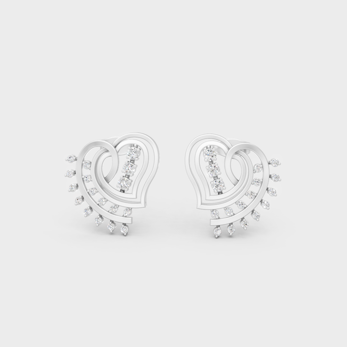 High-Polish 950 Platinum Round Lab Diamond Earrings For Refined Brilliance