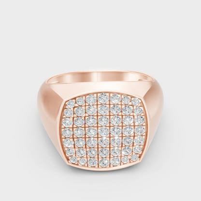 Modern 18K Rose Gold Men’s Ring With 0.71Ct Round Lab-Grown Diamond