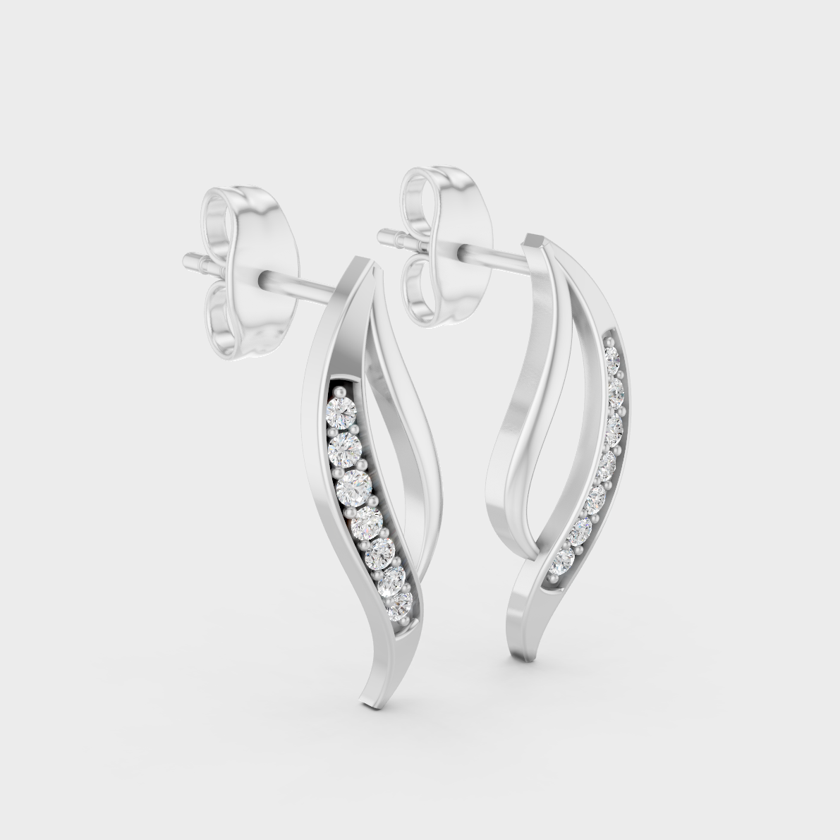 High-Polish 950 Platinum Round Lab Diamond Earrings For Refined Brilliance