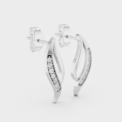 High-Polish 950 Platinum Round Lab Diamond Earrings For Refined Brilliance