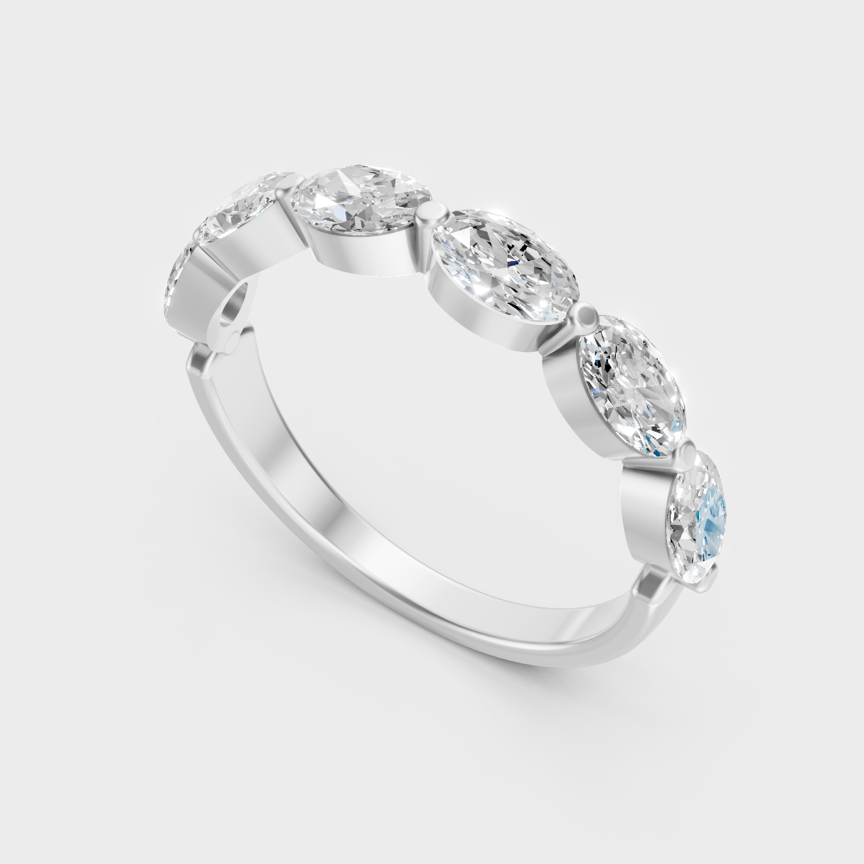 Sleek White Gold Engagement Ring Featuring Oval Lab Diamond