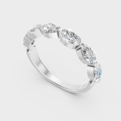 Sleek White Gold Engagement Ring Featuring Oval Lab Diamond