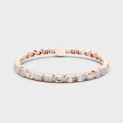 9.30 Ct Emerald Cut Lab-Grown Diamond Tennis Bracelet in