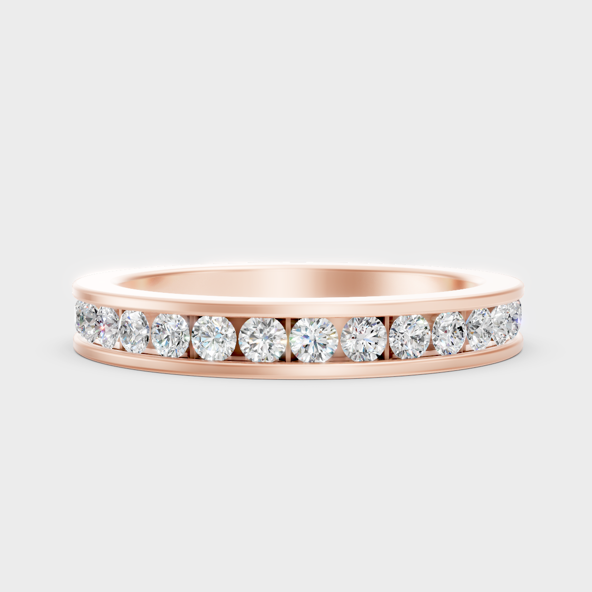 Modern 18K Rose Gold Men’s Band With 1.08Ct Round Lab-Grown Diamond
