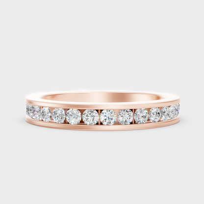 Modern 18K Rose Gold Men’s Band With 1.08Ct Round Lab-Grown Diamond