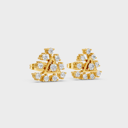 Classic 14K Yellow Gold Lab Diamond Studs Featuring 0.38 Carat Each Round Stones