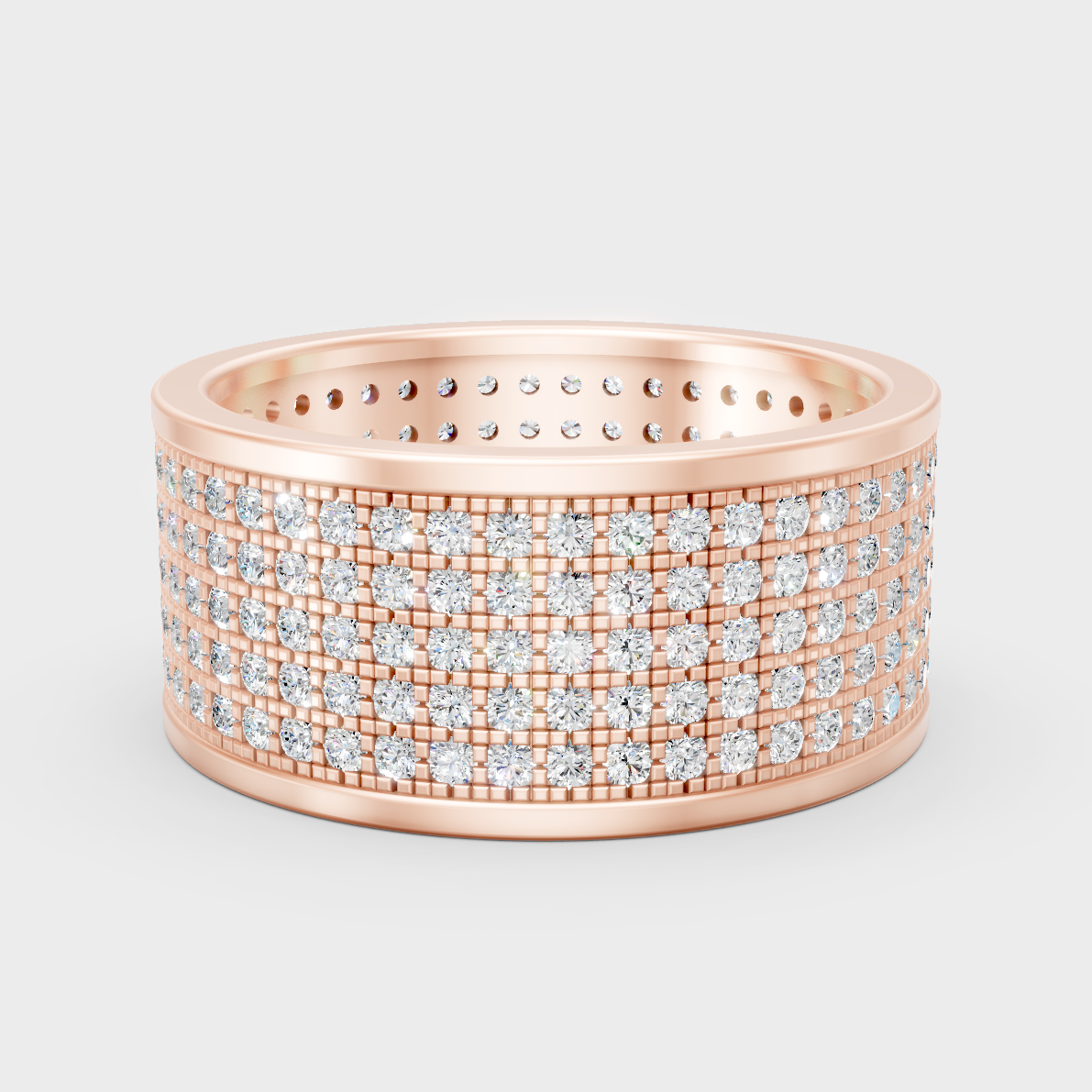 Modern 18K Rose Gold Men’s Band With 1.84Ct Round Lab-Grown Diamond