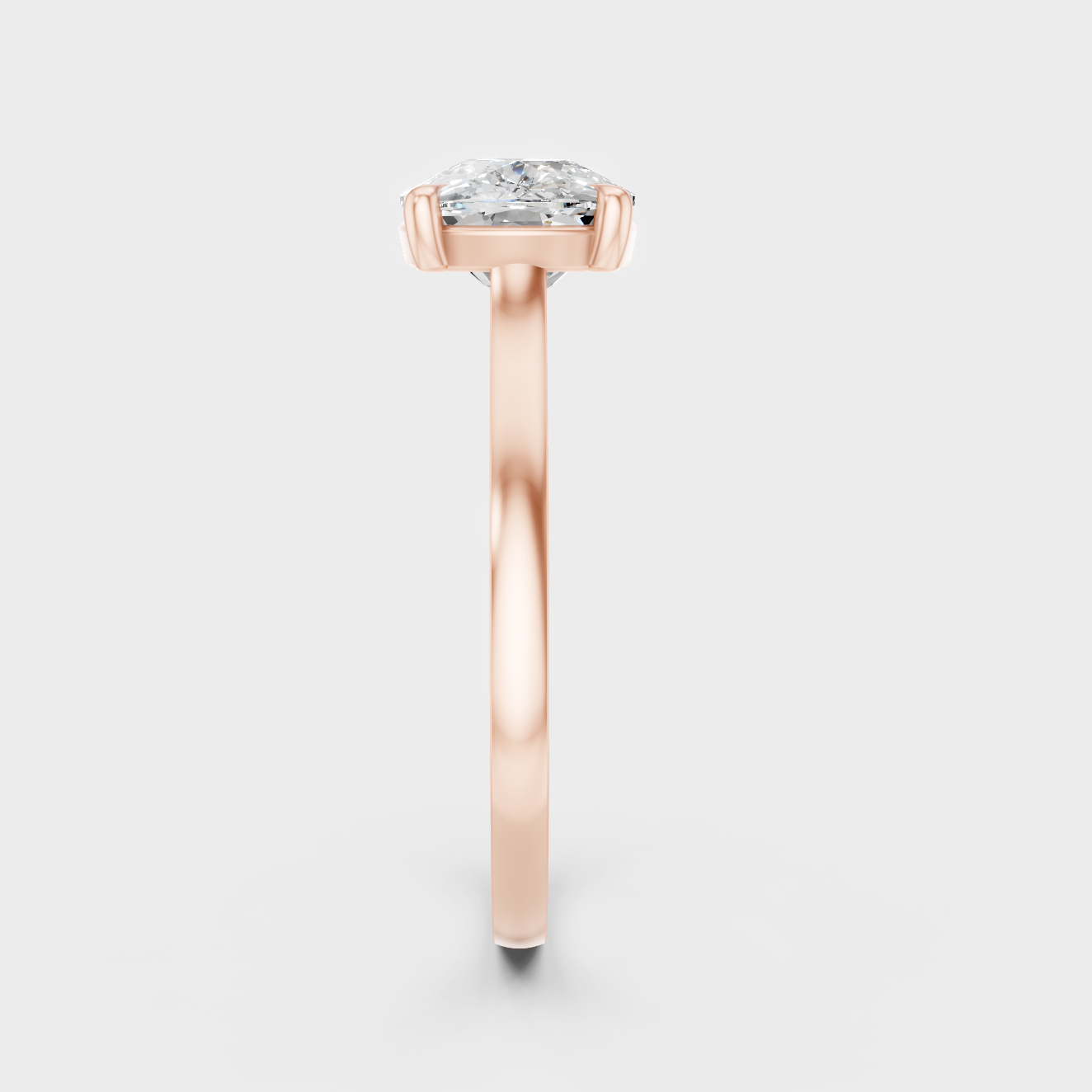 High-Polish Rose Gold 4 Carat Lab Diamond Cushion Ring For Bold Romantic Style 