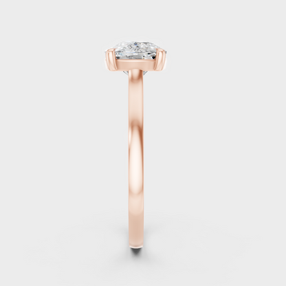 High-Polish Rose Gold 4 Carat Lab Diamond Cushion Ring For Bold Romantic Style 