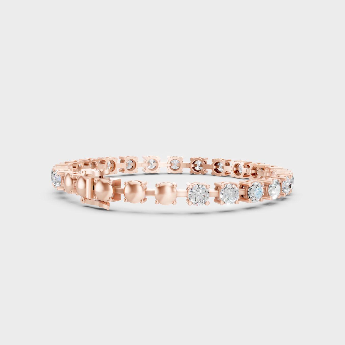 Premium Round Diamond Tennis Bracelet Rose Gold