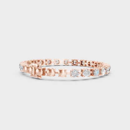 Premium Round Diamond Tennis Bracelet Rose Gold