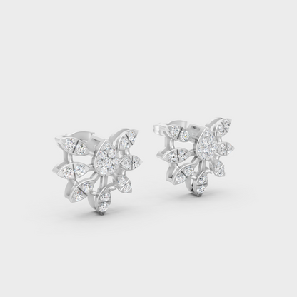 Sleek 18K White Gold Studs Featuring 0.64 Carat Each Round Lab Diamonds