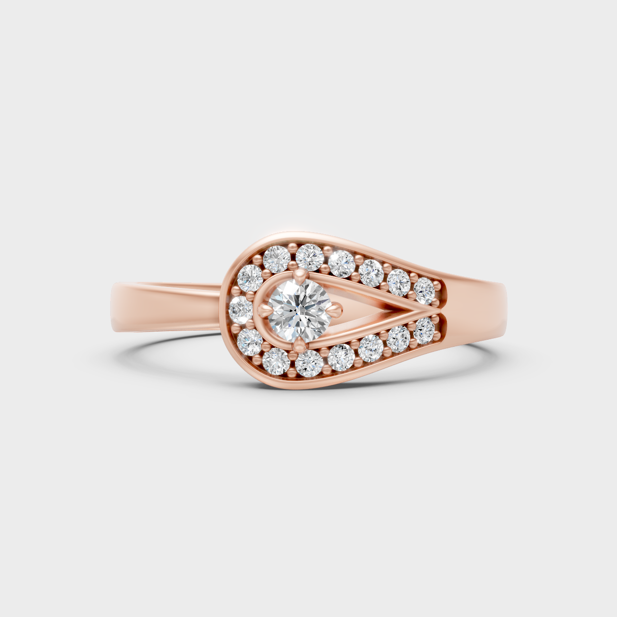 Unique Rose Gold Ring Featuring A Gli Certified Round Lab Diamond Solitaire