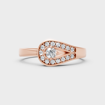 Unique Rose Gold Ring Featuring A Gli Certified Round Lab Diamond Solitaire