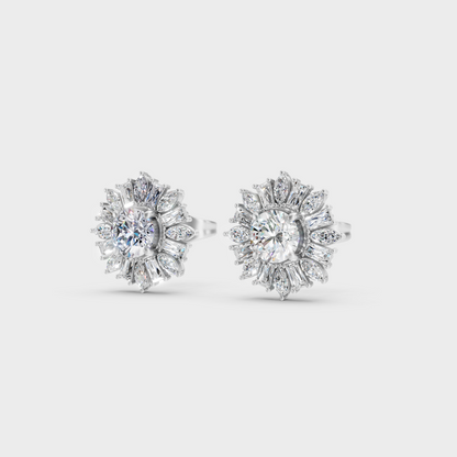 9K White Gold Triple-Shape Lab-Grown Diamond Studs With Clean Minimalist Design