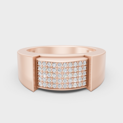 Modern 18K Rose Gold Men’s Ring With 0.25Ct Round Lab-Grown Diamond