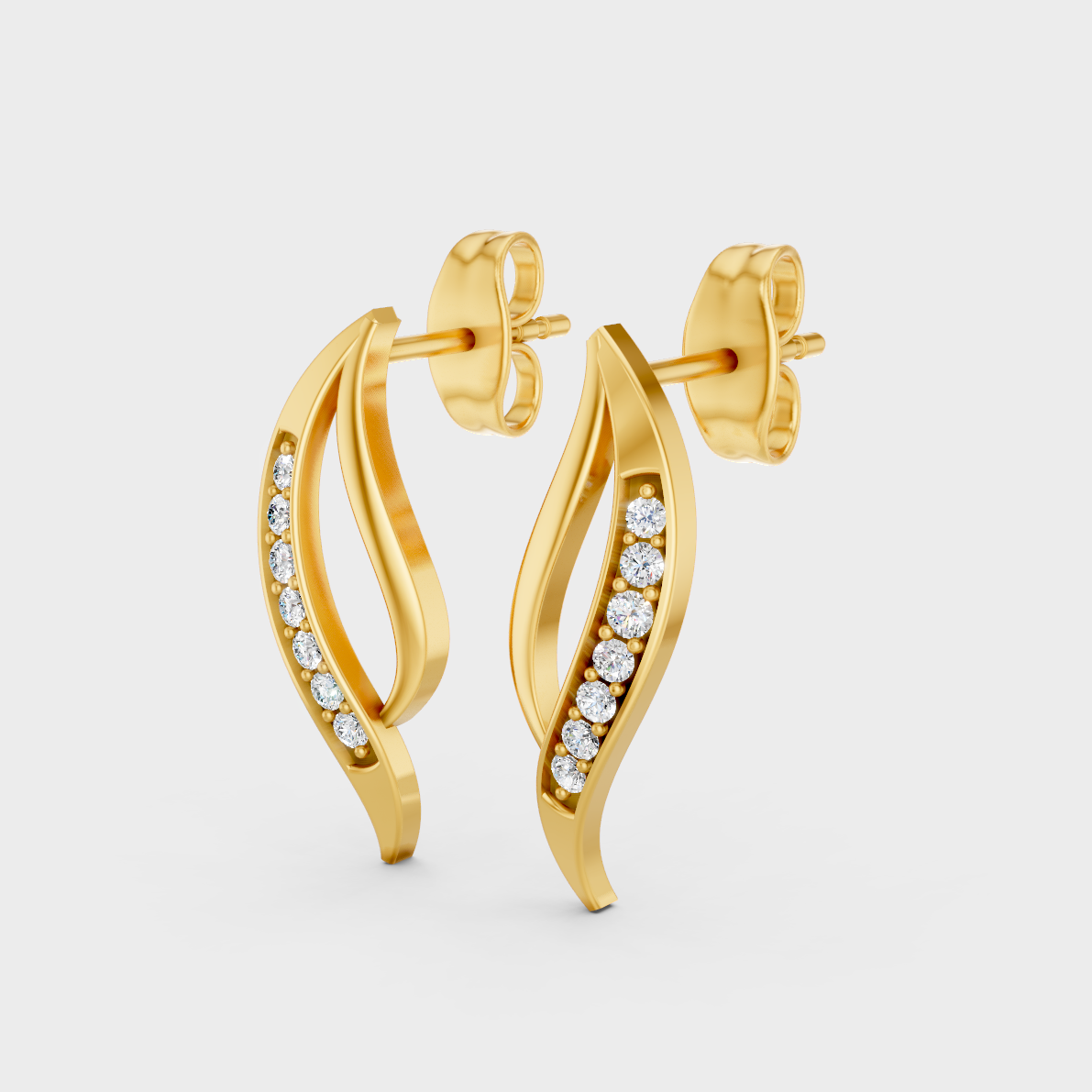  9K Yellow Gold Round-Shaped Lab-Grown Diamond Studs For Ethical Luxury