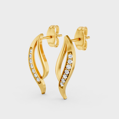  9K Yellow Gold Round-Shaped Lab-Grown Diamond Studs For Ethical Luxury