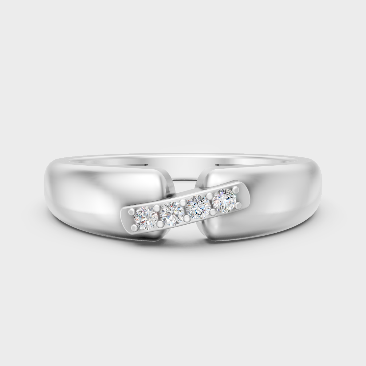 GLI Certified 0.72 Carat Round-Cut Lab-Grown Diamond Men’s Ring In 14K White Gold