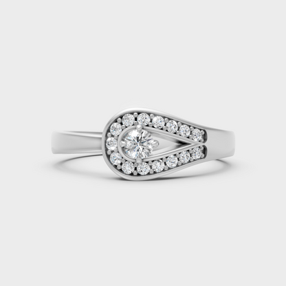 Premium 950 Platinum Round-Cut Lab-Grown Diamond Engagement Ring