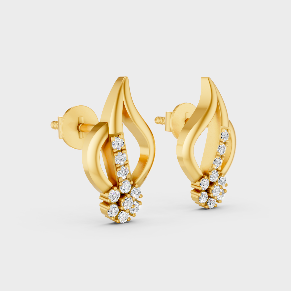 Classic 14K Yellow Gold Lab Diamond Studs Featuring 0.10 Carat Each Round Stones 
