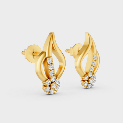 Classic 14K Yellow Gold Lab Diamond Studs Featuring 0.10 Carat Each Round Stones 