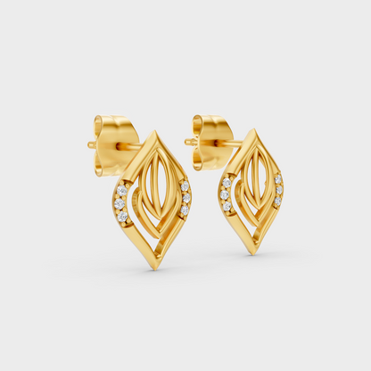 Classic 14K Yellow Gold Lab Diamond Studs Featuring 0.03 Carat Each Round Stones 