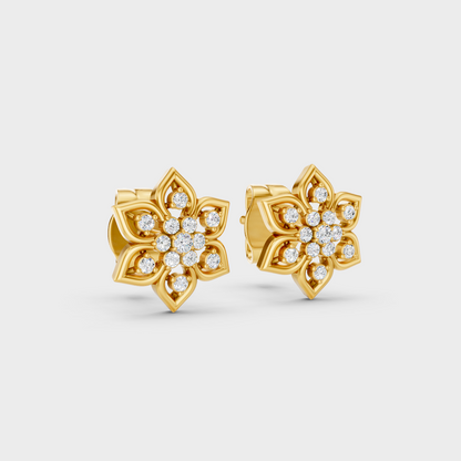 Classic 14K Yellow Gold Lab Diamond Studs Featuring 0.07 Carat Each Round Stones