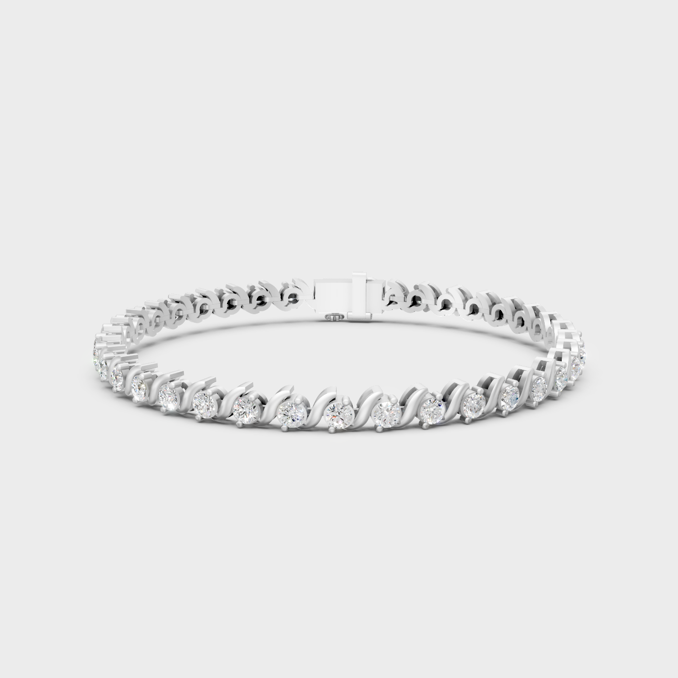 3.60 Ct Round Cut Certified Lab-Grown Diamond Tennis Bracelet White Gold
