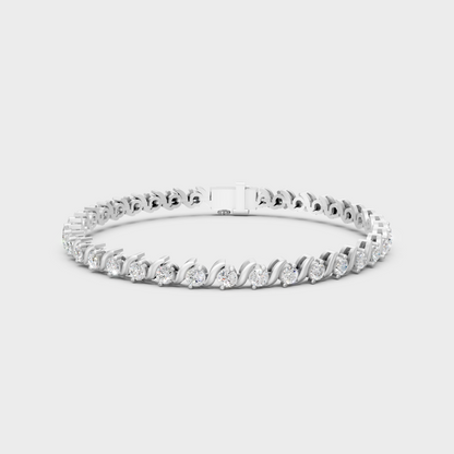 3.60 Ct Round Cut Certified Lab-Grown Diamond Tennis Bracelet White Gold
