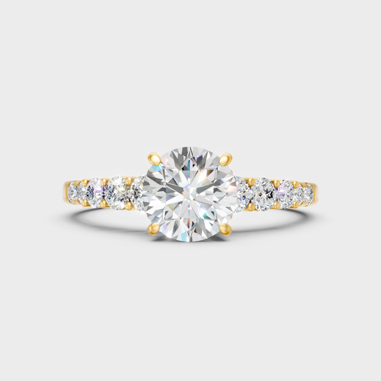 Igi Gli Certified Round-Cut Lab-Grown Diamond Twist Band Halo Ring In 18K Yellow Gold