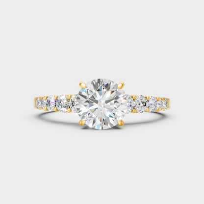 Igi Gli Certified Round-Cut Lab-Grown Diamond Twist Band Halo Ring In 18K Yellow Gold