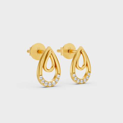 Classic 14K Yellow Gold Lab Diamond Studs Featuring 0.38 Carat Each Round Stones