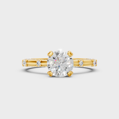 Igi Gli Certified Round Lab-Grown Diamond Engagement Ring In 18K Yellow Gold