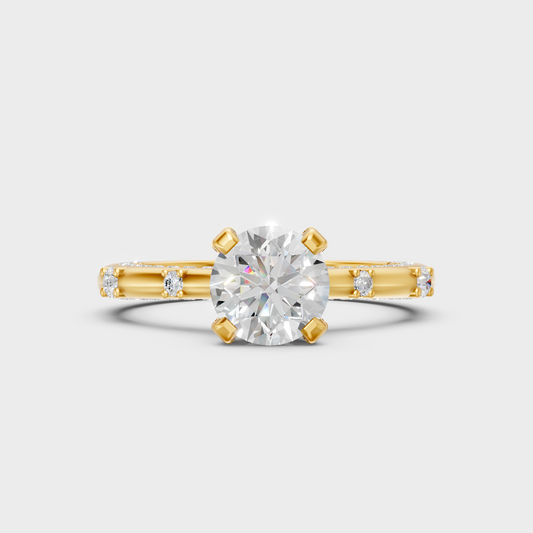 Igi Gli Certified Round Lab-Grown Diamond Engagement Ring In 18K Yellow Gold