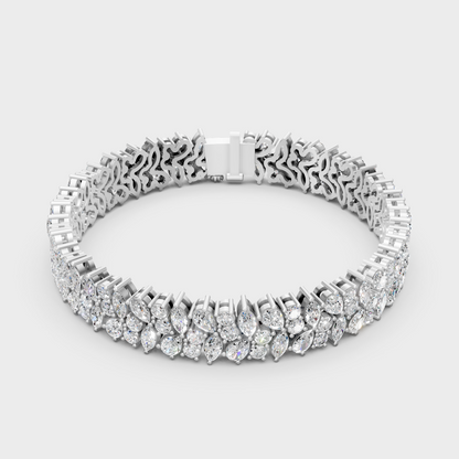 Premium Lab Diamond Tennis Bracelet Multi Shape Platinum