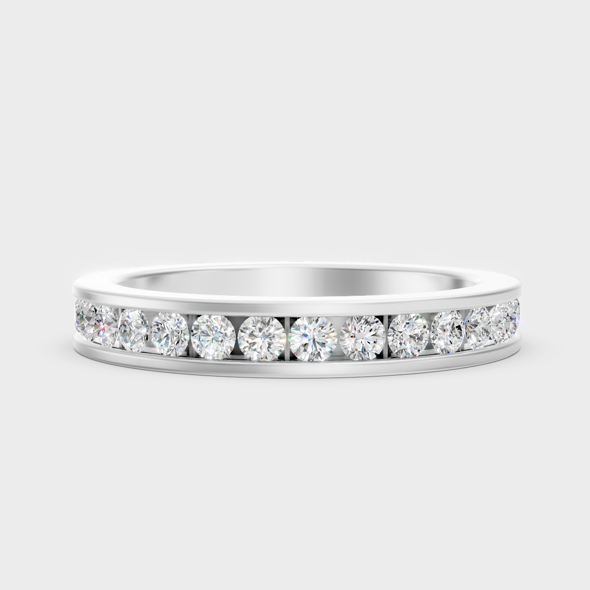 GLI Certified 1.08 Carat Round-Cut Lab-Grown Diamond Men’s Band In 14K White Gold