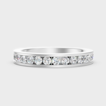 GLI Certified 1.08 Carat Round-Cut Lab-Grown Diamond Men’s Band In 14K White Gold