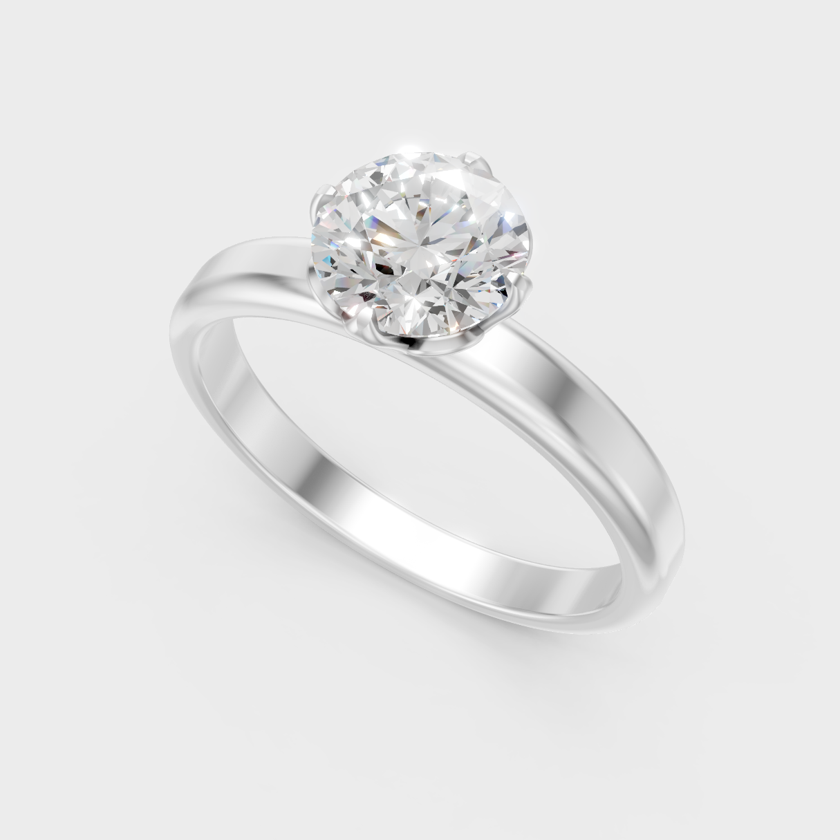  Sleek White Gold Engagement Ring Featuring Lab-Grown Diamond