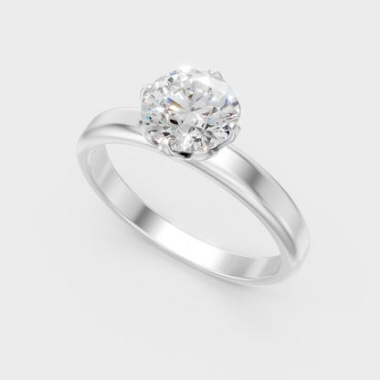  Sleek White Gold Engagement Ring Featuring Lab-Grown Diamond
