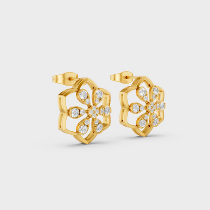 Classic 14K Yellow Gold Lab Diamond Studs Featuring 0.35 Carat Each Round Stones 