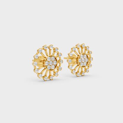 Classic 14K Yellow Gold Lab Diamond Studs Featuring 0.35 Carat Each Round Stones 