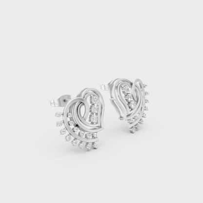 Sleek 18K White Gold Studs Featuring 0.22 Carat Each Round Lab Diamonds