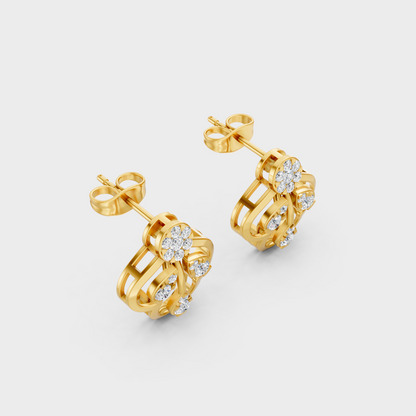 Classic 14K Yellow Gold Lab Diamond Studs Featuring 0.28 Carat Each Round Stones