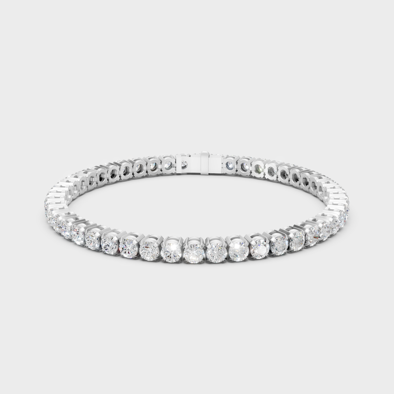 7 Carat Round Cut Lab Grown Diamond Tennis Bracelet in