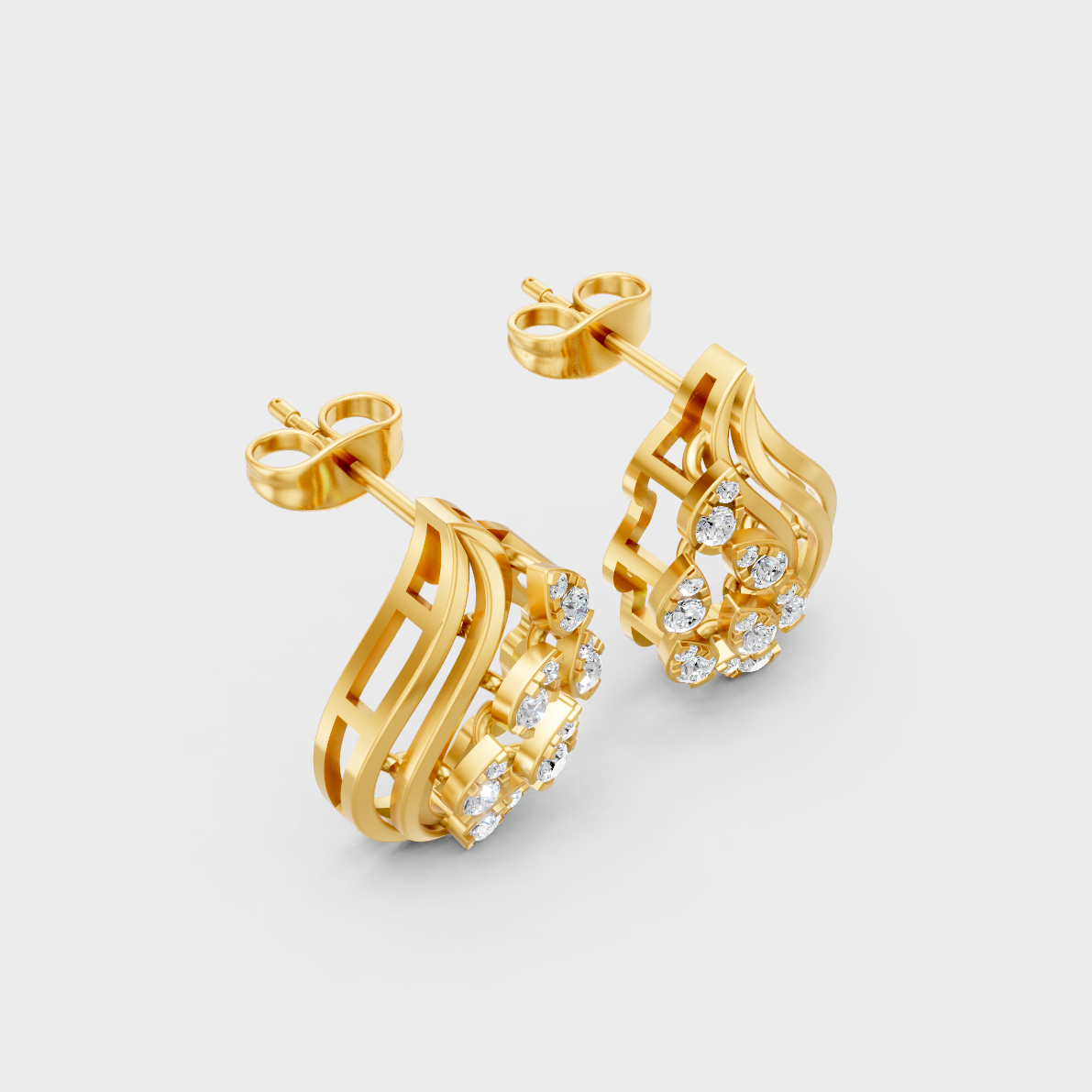 Classic 14K Yellow Gold Lab Diamond Studs Featuring 0.25 Carat Each Round Stones