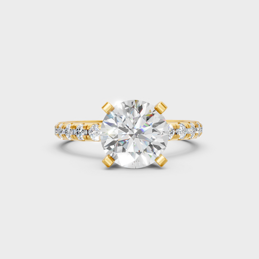 Certified Round-Cut Lab-Grown Diamond Solitaire Ring In 18K Yellow Gold